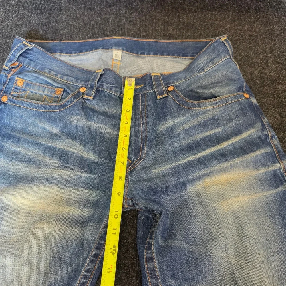 True Religion World Tour Straight Leg Jeans Mens 36 Medium Wash Blue Denim